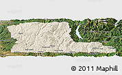 Shaded Relief Panoramic Map of Kootenay Boundary, satellite outside