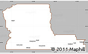 Gray Simple Map of Kootenay Boundary, cropped outside