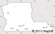 Silver Style Simple Map of Kootenay Boundary, cropped outside