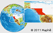 Physical Location Map of British Columbia, highlighted country