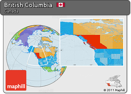 Political Location Map of British Columbia