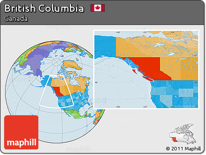Political Location Map of British Columbia