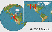 Satellite Location Map of British Columbia, within the entire country