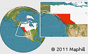 Satellite Location Map of British Columbia, highlighted country