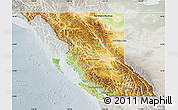 Physical Map of British Columbia, lighten, semi-desaturated