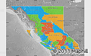 Political Map of British Columbia, desaturated