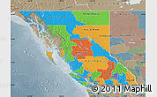 Political Map of British Columbia, semi-desaturated