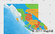 Political Map of British Columbia, single color outside