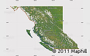 Satellite Map of British Columbia, cropped outside