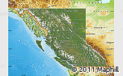 Satellite Map of British Columbia, physical outside