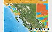 Satellite Map of British Columbia, political outside
