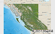 Satellite Map of British Columbia, shaded relief outside