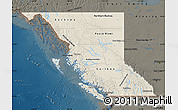 Shaded Relief Map of British Columbia, darken