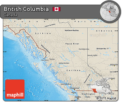 Shaded Relief Map of British Columbia