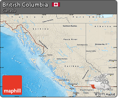 Shaded Relief Map of British Columbia