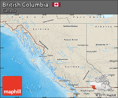 Shaded Relief Map of British Columbia