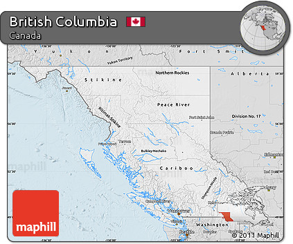 Silver Style Map of British Columbia