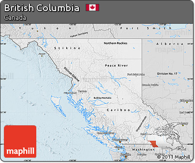 Silver Style Map of British Columbia