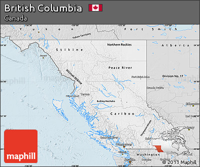 Silver Style Map of British Columbia