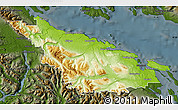 Physical Map of Nanaimo, darken