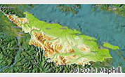Physical Map of Nanaimo, satellite outside