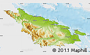 Physical Map of Nanaimo, single color outside