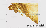 Physical Map of Peace River, cropped outside