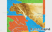 Physical Map of Peace River, political outside