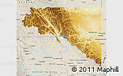 Physical Map of Peace River, shaded relief outside