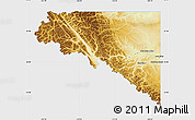 Physical Map of Peace River, single color outside
