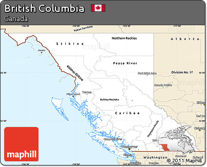 Classic Style Simple Map of British Columbia