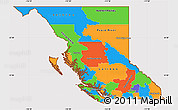 Political Simple Map of British Columbia, cropped outside