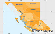 Political Shades Simple Map of British Columbia, single color outside