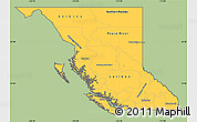 Savanna Style Simple Map of British Columbia, cropped outside