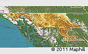 Physical 3D Map of Stikine, satellite outside