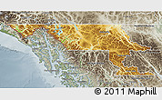 Physical 3D Map of Stikine, semi-desaturated
