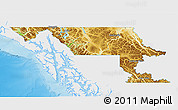 Physical 3D Map of Stikine, single color outside