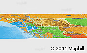 Physical Panoramic Map of Stikine, political outside