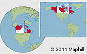 Flag Location Map of Canada, savanna style outside
