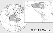 Gray Location Map of Canada, blank outside, hill shading inside