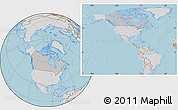 Gray Location Map of Canada, lighten, semi-desaturated, land only, hill shading