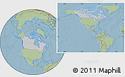 Gray Location Map of Canada, savanna style outside, hill shading outside