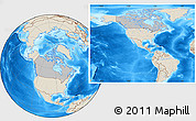 Gray Location Map of Canada, shaded relief outside, hill shading