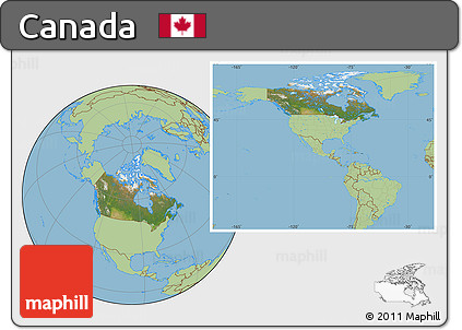 Satellite Location Map of Canada, savanna style outside
