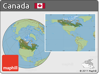 Satellite Location Map of Canada, savanna style outside