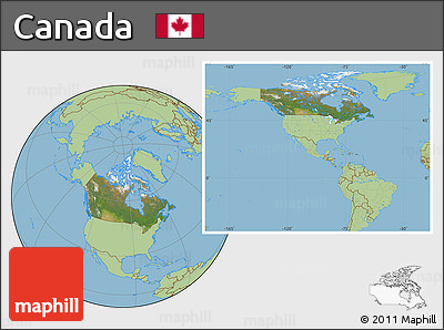 Satellite Location Map of Canada, savanna style outside