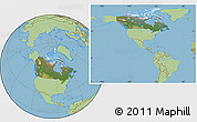 Satellite Location Map of Canada, savanna style outside