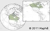 Savanna Style Location Map of Canada, blank outside, hill shading inside