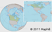 Savanna Style Location Map of Canada, gray outside, hill shading inside