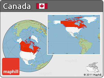Savanna Style Location Map of Canada, highlighted continent